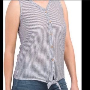 Rachel Zoe Linen Tie Front Top